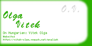 olga vitek business card